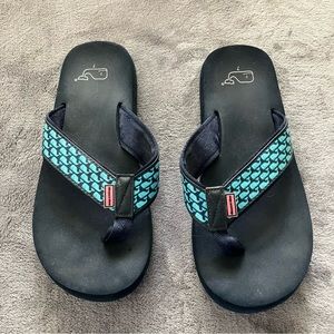 Vineyard Vines, boy’s flip flops with Whales. Worn one summer, in great shape!